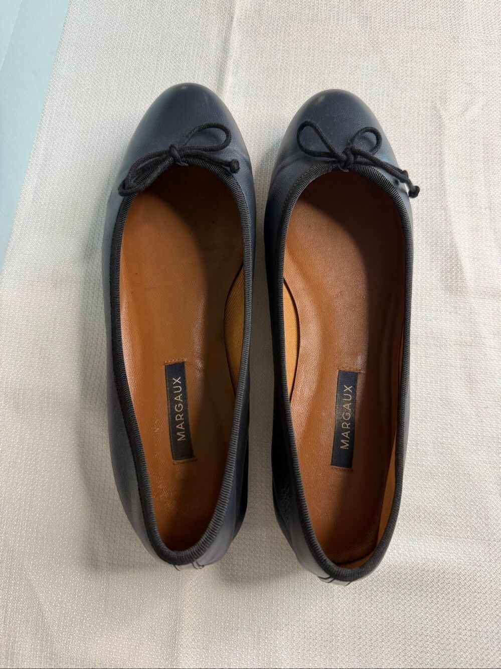 Margaux The Demi Black Navy Nappa Leather Ballet Flats Size 39 M US 8.5-9 - Picture 9 of 12